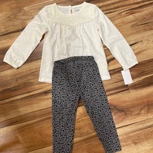 2T never worn shirt and leggings